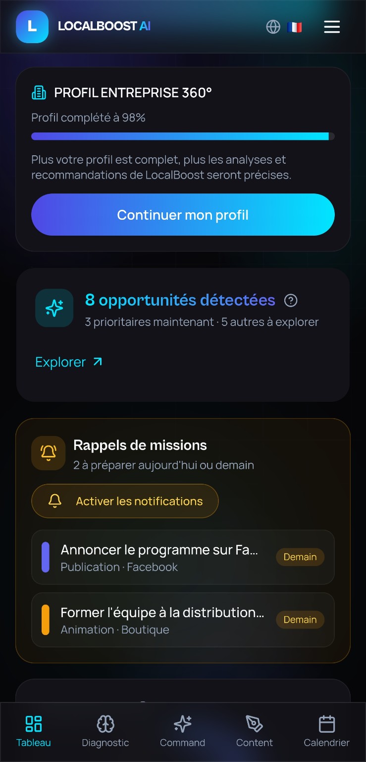LocalBoost product interface
